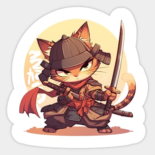 samurai cat Sticker